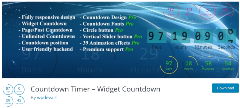 افضل اضافات العداد التنازلي على وردبريس Countdown Timer ‒ Widget Countdown 