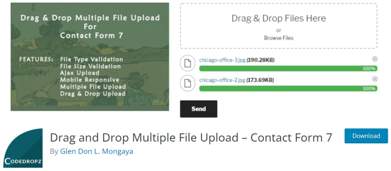 Drag and Drop Multiple File Uploader for Contact Form 7