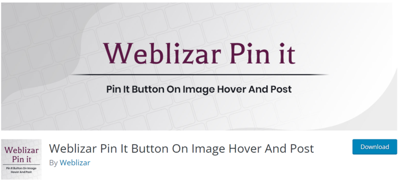 Weblizar Pin It بنترست وردبريس