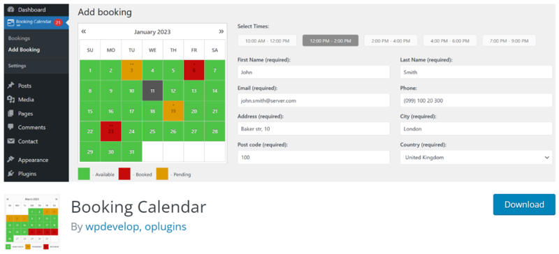booking calender
